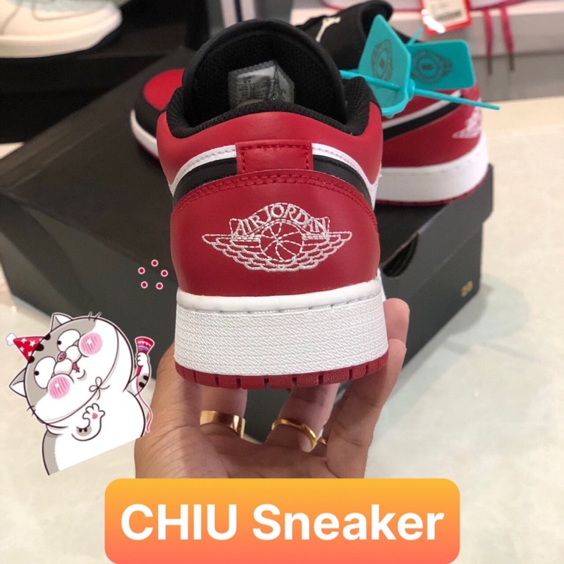 Giày thể thao Sneaker jd1 cổ thấp đen đỏ phiên bản cao cấp giày Sneaker Jordan low bred toe cao cấp