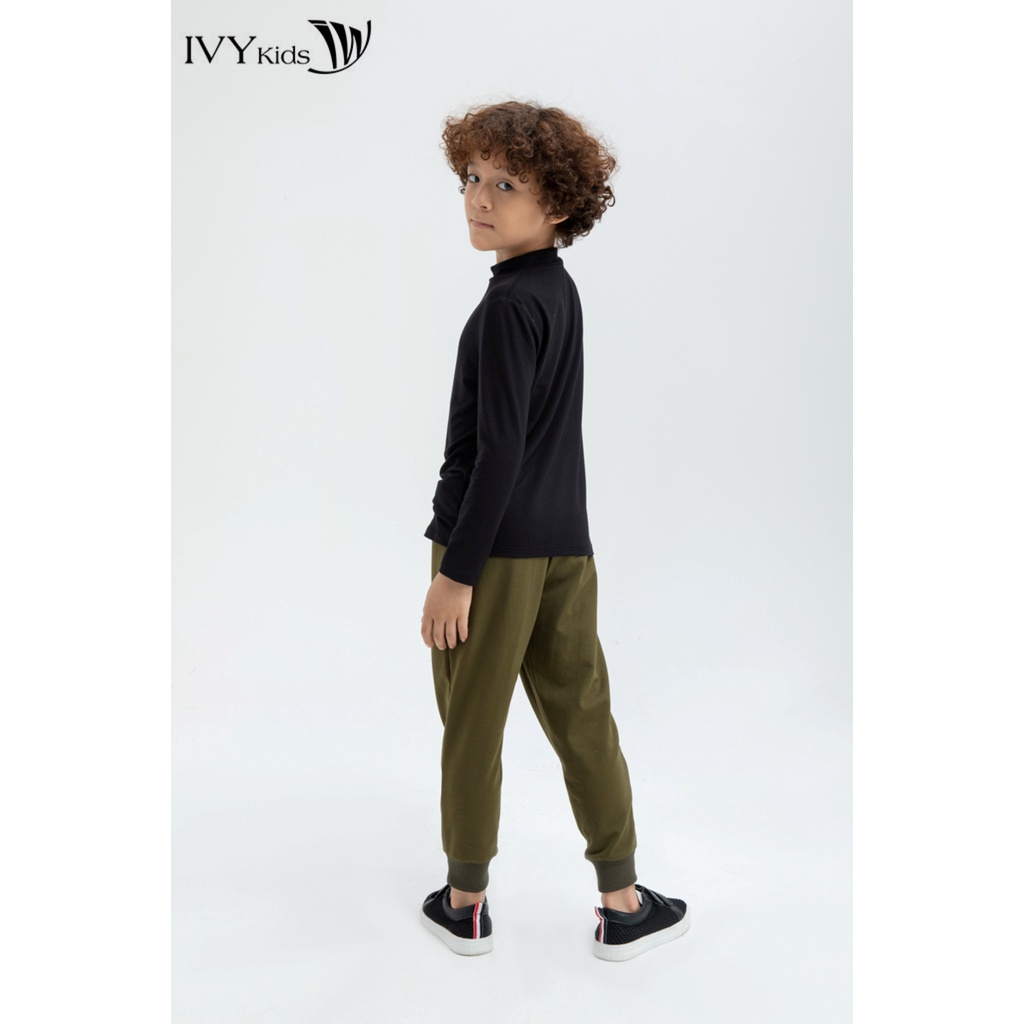Áo thun cổ lọ bé trai IVY moda MS 58K1187