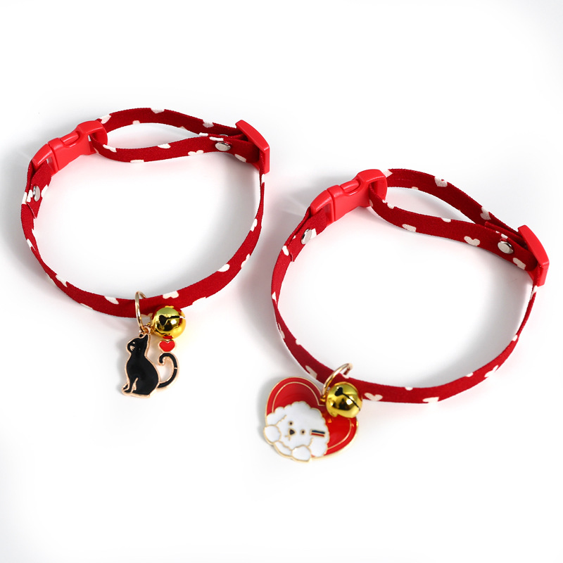 Vòng cổ thú cưng đính nơ phối mặt phụ kiện đa dạng xinh xắn