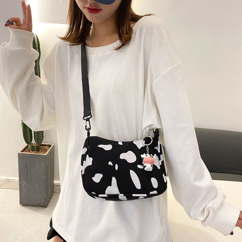 Túi Đeo Chéo Vải canvas Mềm Phong Cách Harajuku Cổ Điển Thời Trang 2023