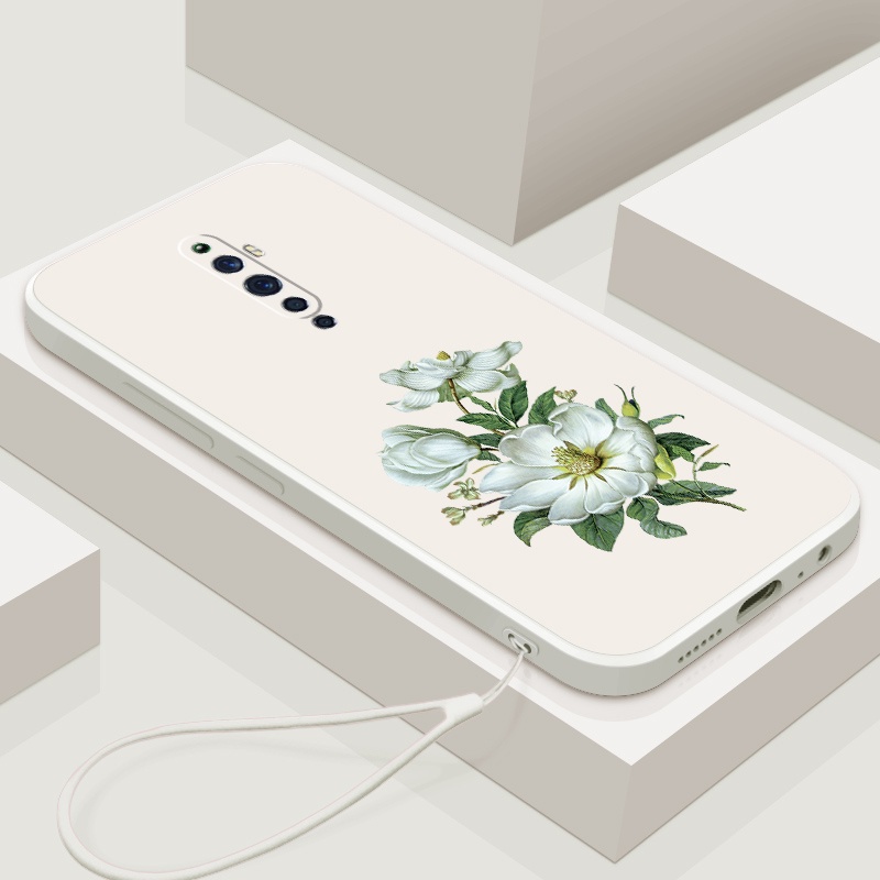 Ốp Điện Thoại Silicone Mềm Hình Hoa Nhài Có Viền Bảo Vệ Camera Cho OPPO reno2 f reno 2 reno 3 reno3 pro