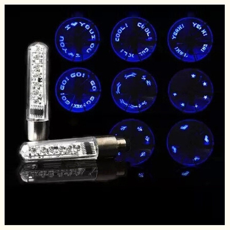 BỘ 2 Đèn led đa sắc chạy chữ gắn van xe máy xe đạp phù hợp các loại xe bền ít hao pin