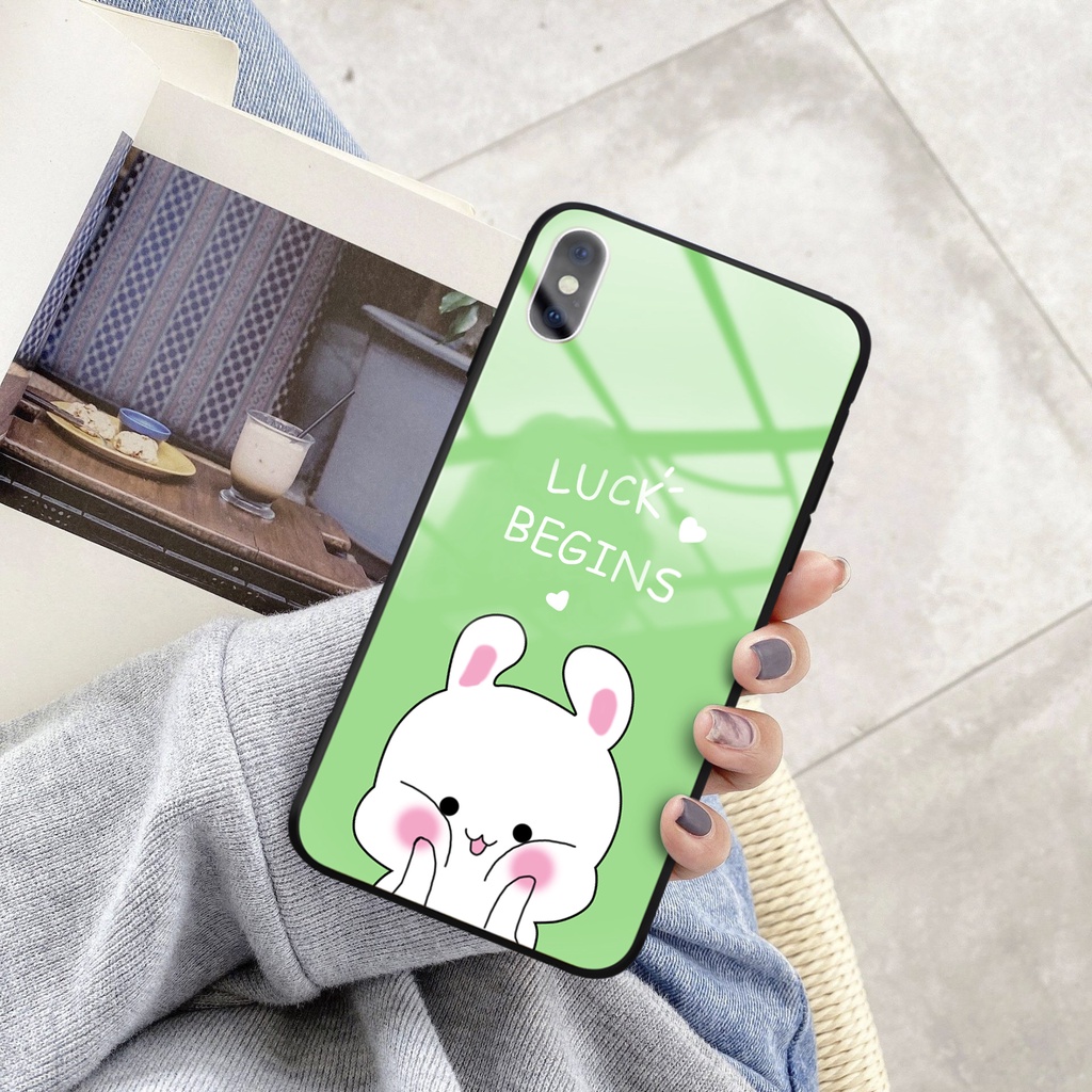 Ốp lưng iphone kính thỏ điệu đà case 14plus 14 pro max 13 12 promax 11 mini 6 6s 7 8 plus x xr xs Se