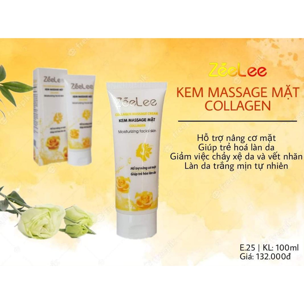 Kem massage mặt dưỡng trắng da làm mờ thâm nám ZeeLee 100ml hỗ trợ nâng cơ mặt phục hồi trẻ hoá làn da  chống lão hoá