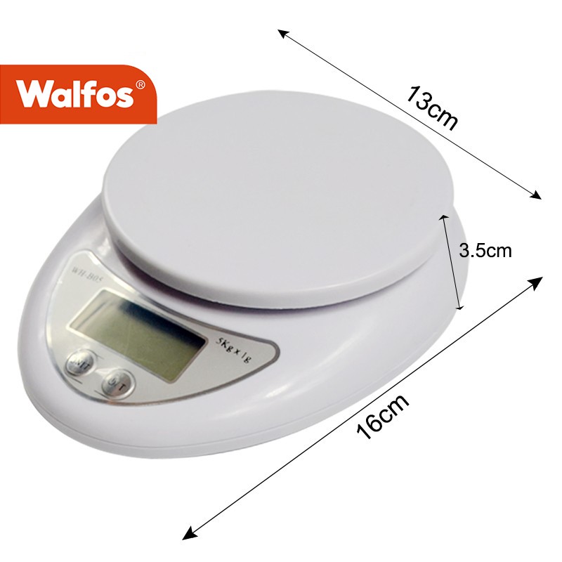 Cân điện tử WALFOS màn hình kỹ thuật số LCD cho thực phẩm nhà bếp