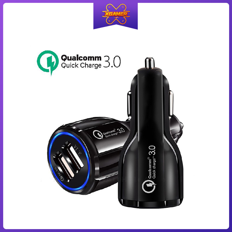 Đầu sạc điện thoại nhanh QC 3.0 2 cổng USB dùng trên ô tô 