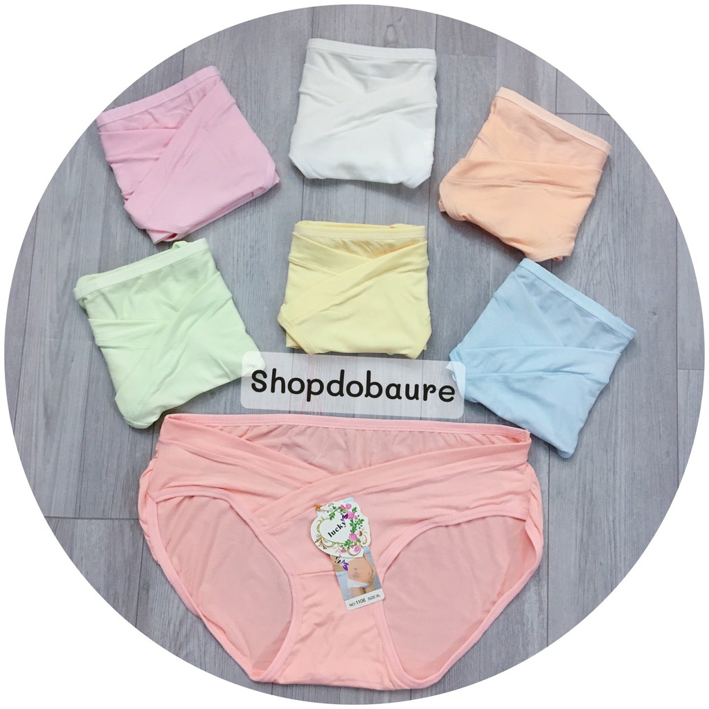 Quần lót bầu sau sinh cạp chéo, chất cotton co giãn tốt, thấm hút mồ hôi cho mẹ bầu có size 40-72kg - 𝐐𝐋𝟎𝟏