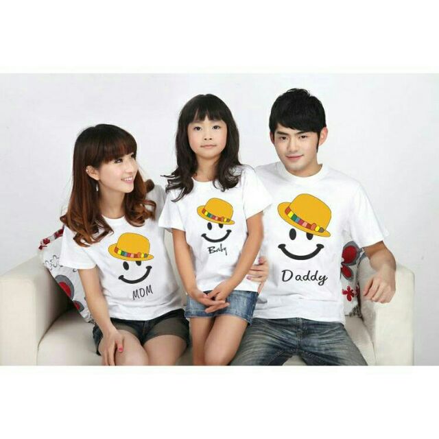 Set 3 áo gia đình nón cười