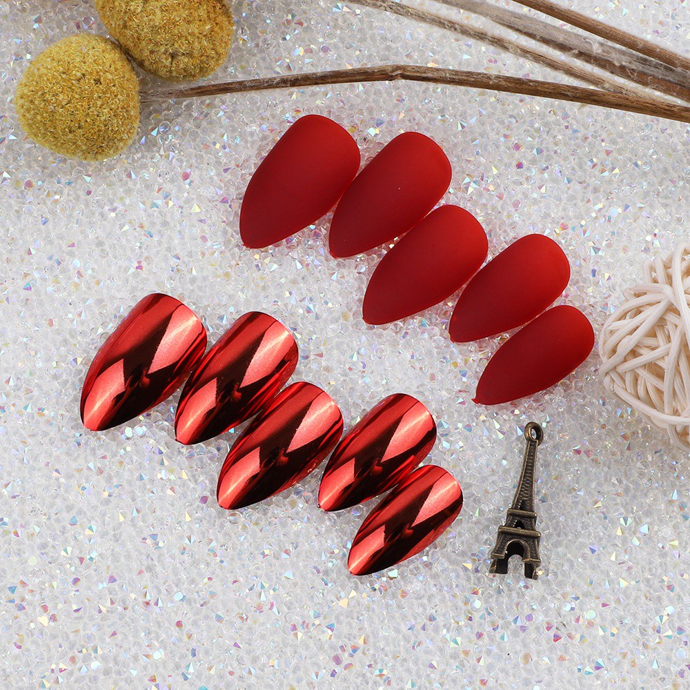 Set 24 Móng Tay Giả Màu Sắc Đơn Giản Thời Trang Cho Nữ