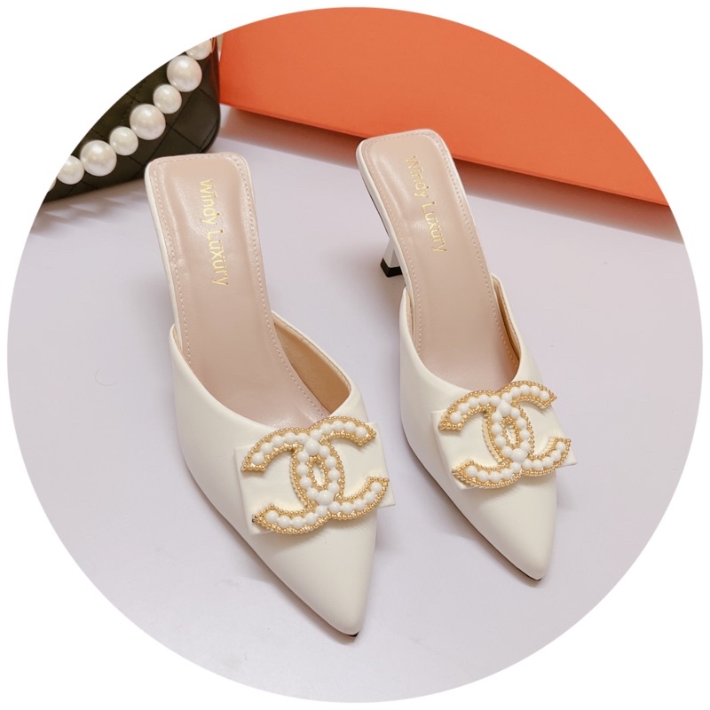 Sục gót nhọn 6p mũi nhọn tag X ngọc da lì chảnh