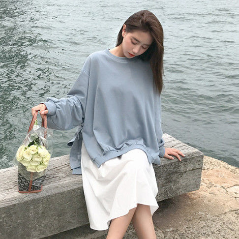 Bộ Áo Hoodie Dài Tay + Chân Váy Xinh Xắn Theo Phong Cách Hàn Quốc