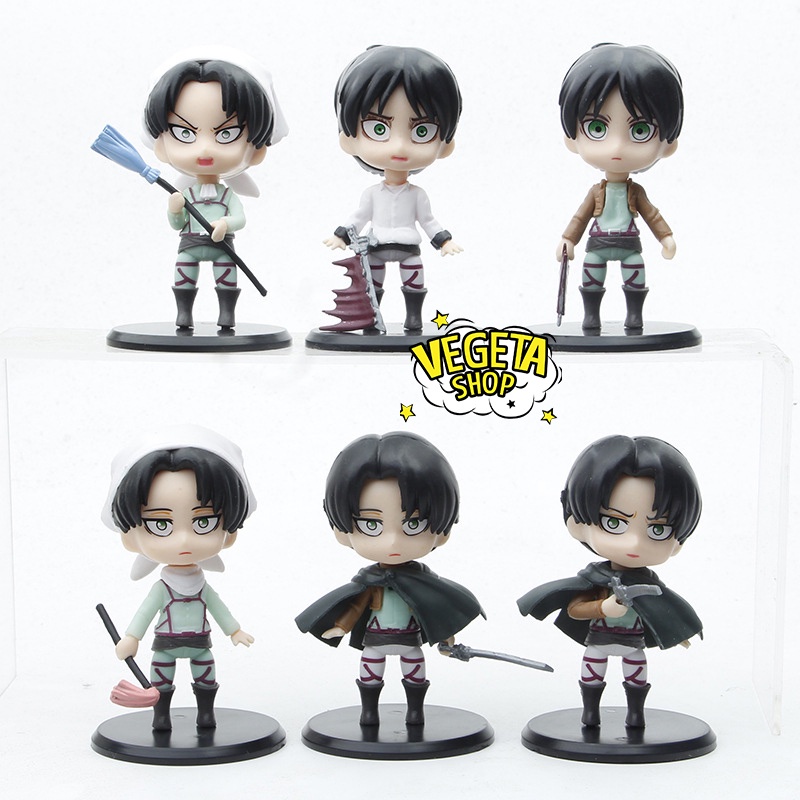 Mô hình Attack On Titan - AOT - Đại chiến Titan - Eren Yeager &amp; Levi Ackerman - Cao 10cm - Attack On Titan - Bán lẻ