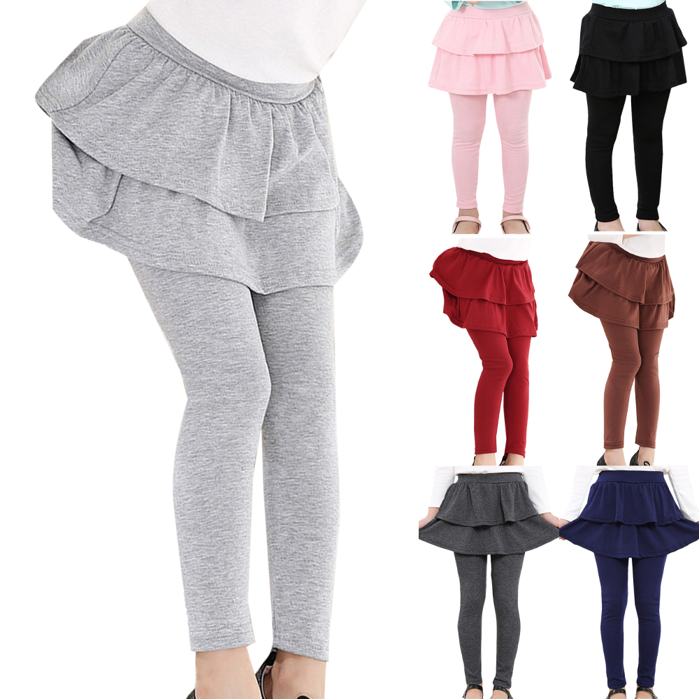 Quần Legging Phối Chân Váy Xòe Nhiều Màu Cho Bé Gái