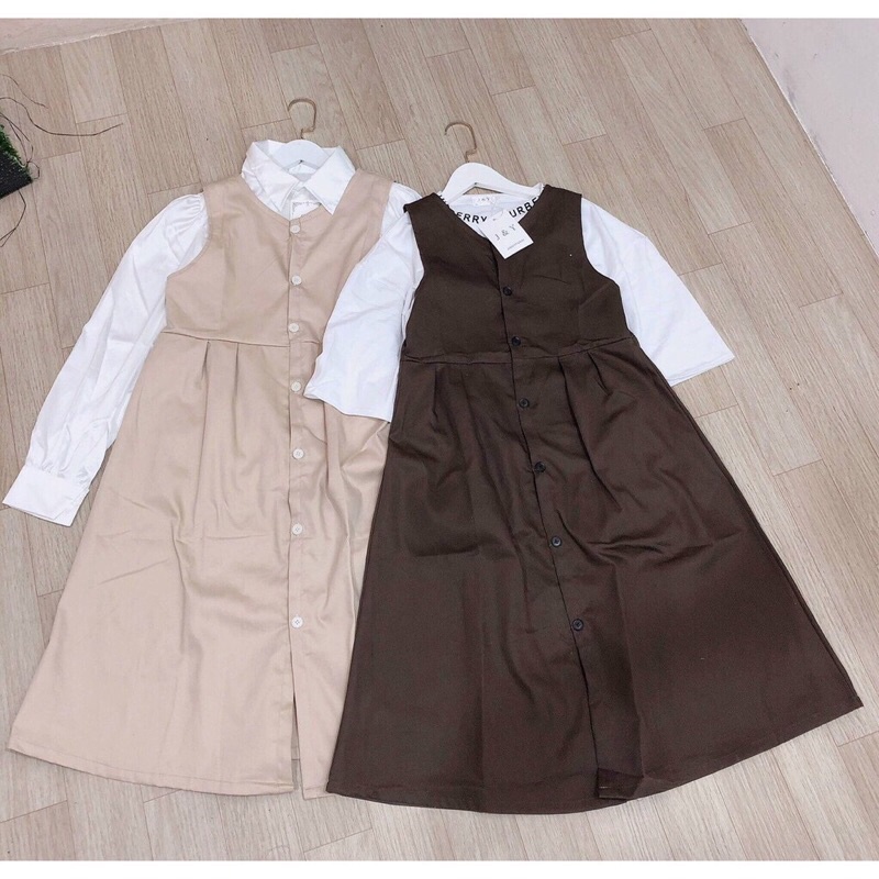 VÁY YẾM KAKI BABYDOLL Cài Cúc dễ thương, trẻ trung | BigBuy360 - bigbuy360.vn