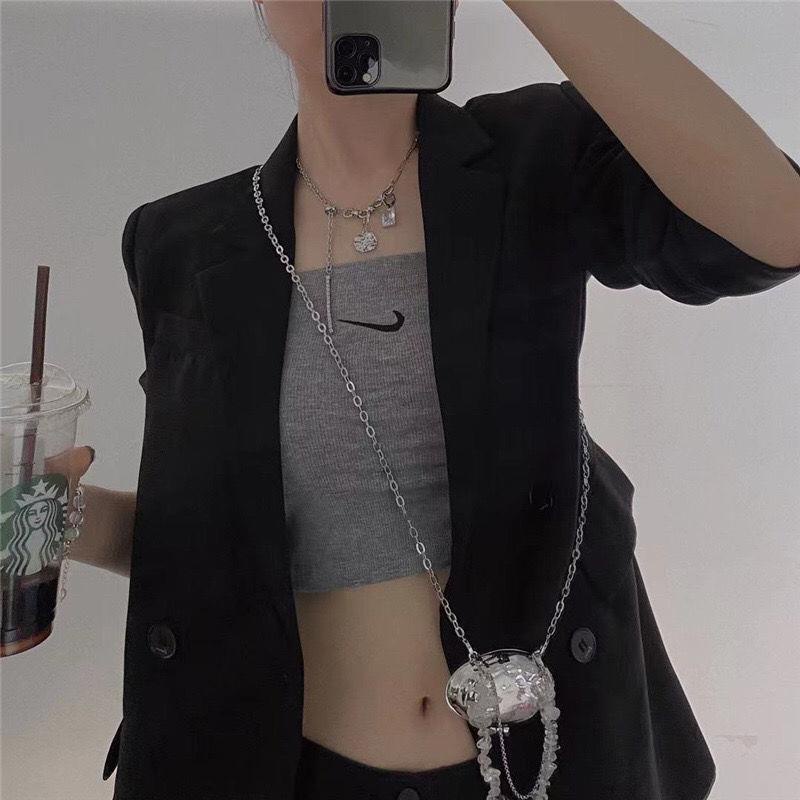 Dây Xích Kim Loại Màu Bạc Đeo Thắt Lưng Phong Cách Cổ Điển Thời Trang Cho Nữ