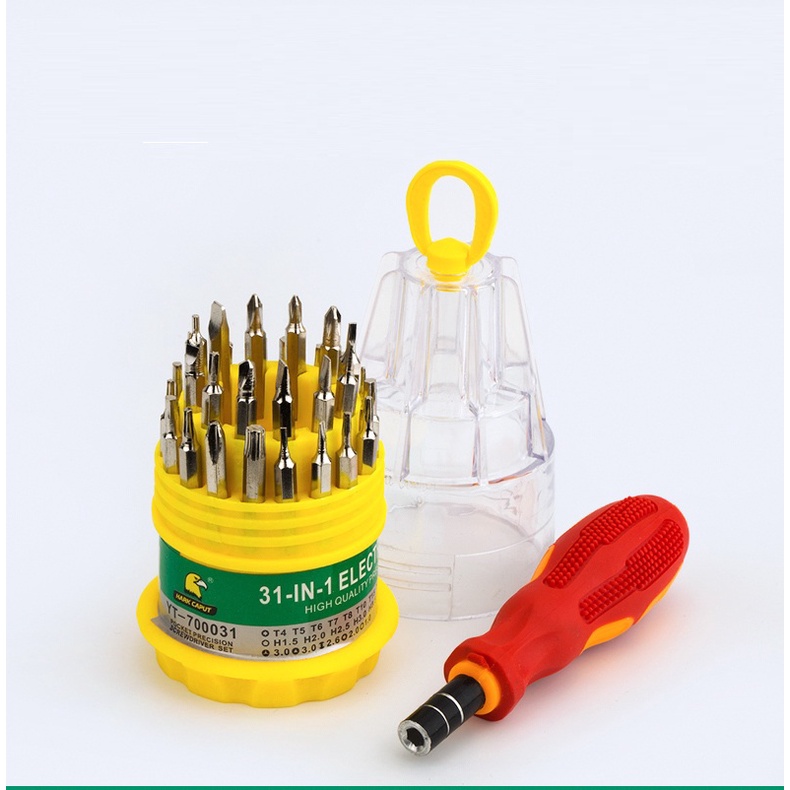 Bộ tua vít đa năng (Vàng) hộp tròn sửa chữa điện thoại, laptop, máy tính...