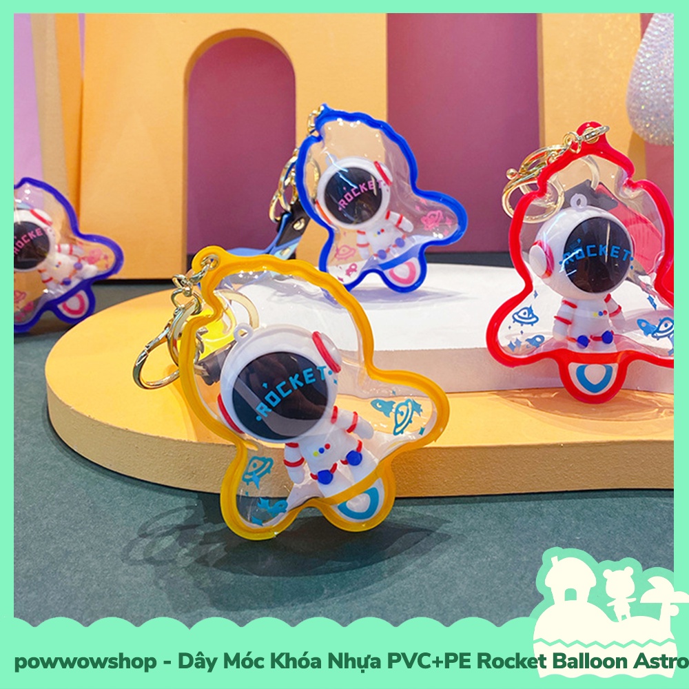 [Sẵn VN - Hỏa Tốc] Dây Móc Khóa Nhựa PVC+PE Mẫu Rocket Balloon Astronaut