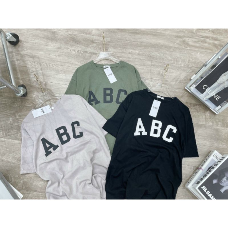 Áo phông nam,nữ unisex in hình ABC mã 3158