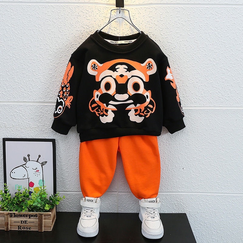 (ORDER TAOBAO) Set Áo Hoodie Cổ Tròn In Họa Tiết Hoạt Hình Và Quần Phong Cách Hàn Quốc Thời Trang Mùa Thu
