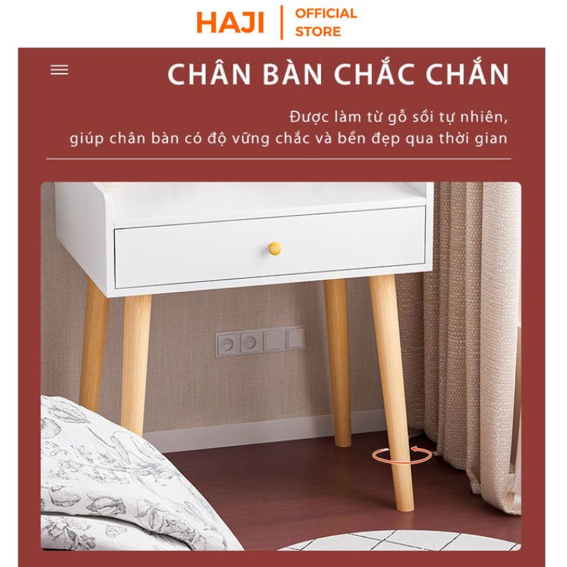 Bàn trang điểm ngồi bệt HAJI Gương Led cảm ứng sang trọng decor phòng ngủ A202