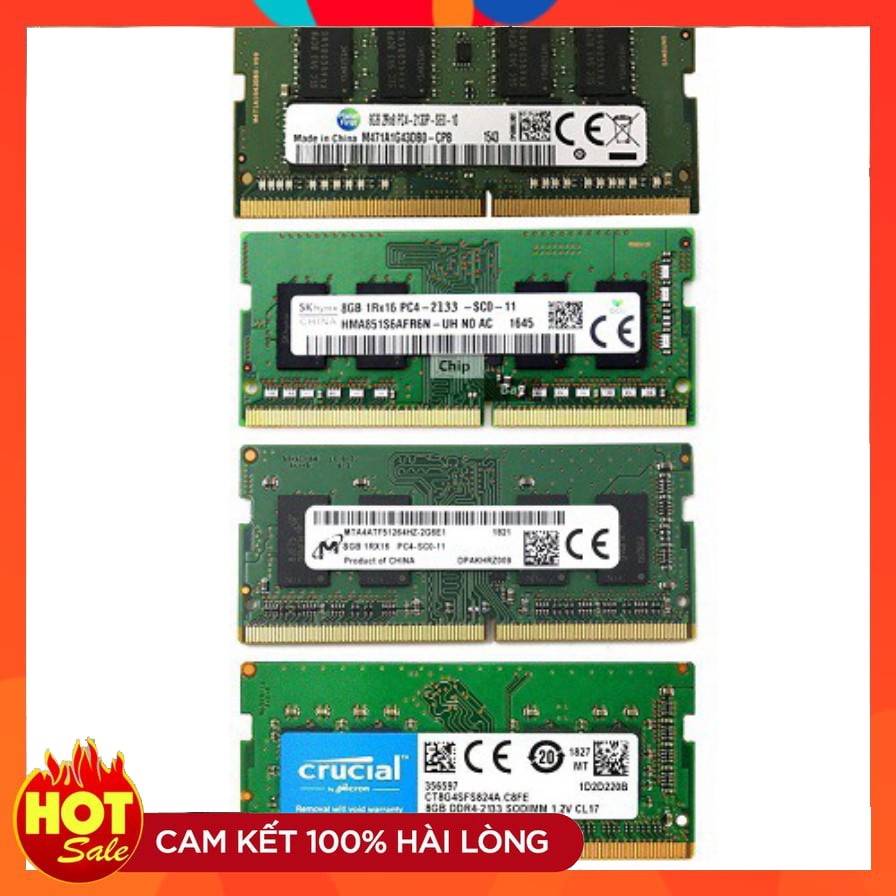 Ram laptop 8GB DDR4 bus 2133 nhiều hãng samsung hynix kingston micron ...