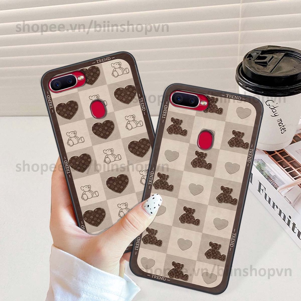 Ốp Oppo A5s / A7 / F9 / A12 caro trái tim nhiều màu sắc, đầy cá tính, khẳng định phong cách