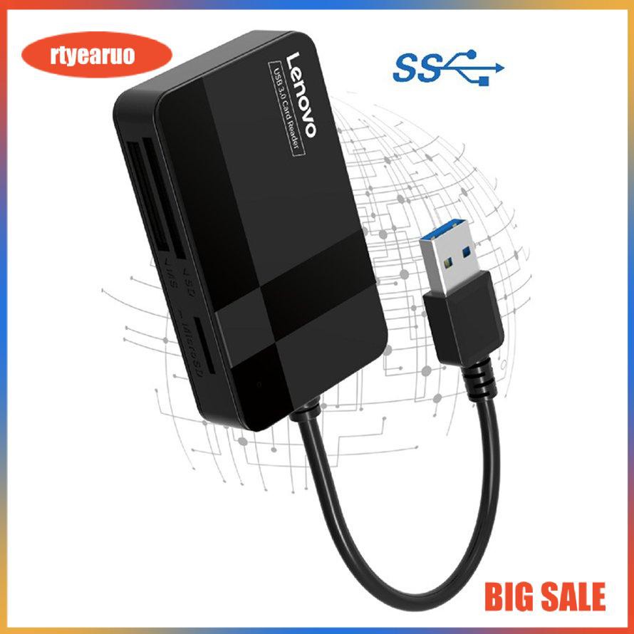 Lenovo D302 USB 3.0 Card Reader,5Gbps 4 in 1 TF CF MS Secure Card Reader