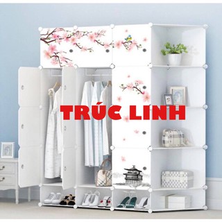 Tủ nhựa ghép , Tủ quần áo  20 ngăn loại lớn sâu 47cm