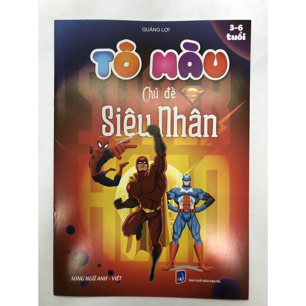 Sách - Tô màu chủ đề siêu nhân - Song ngữ Anh Việt