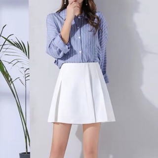 Chân váy xếp ly vạt chéo