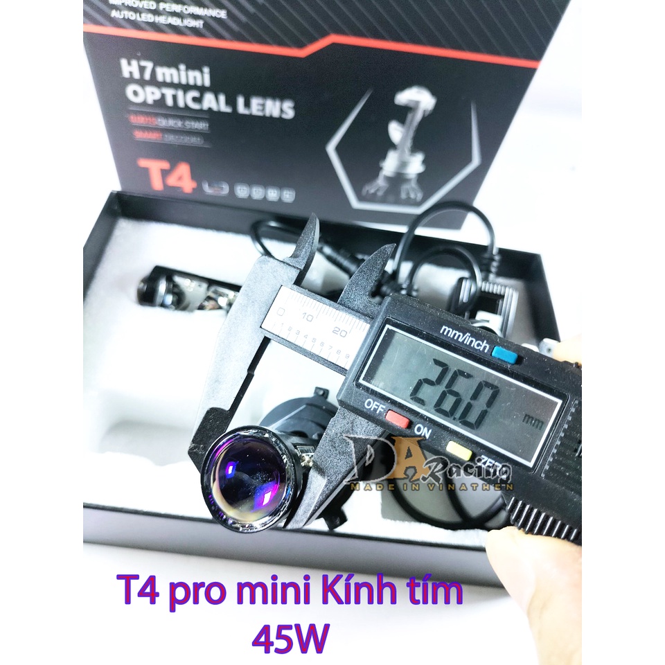 Đèn Led Bi Cầu mini T2 Lúp Tím MA RACING-HTB Chân H4 12V-24V Tăng Sáng Cho ôtô, Xe Máy, Bản Cao Cấp Nhất Trong Phân Khúc