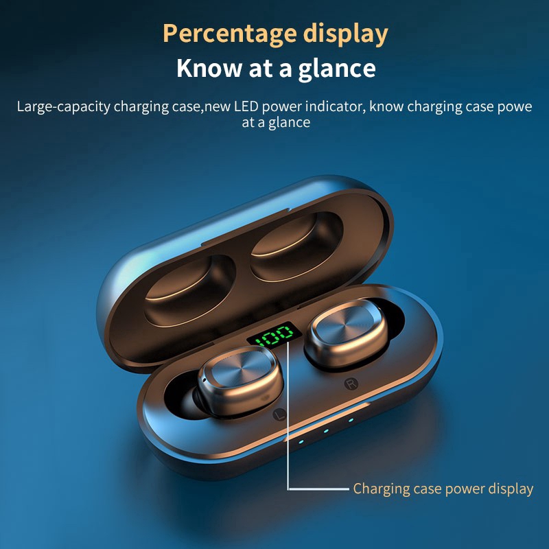 Tai Nghe Chống Ồn B5 TWS Bluetooth 50 Âm Thanh Nổi Có Hộp Đựng Có Màn Hình 3D Kỹ Thuật Số