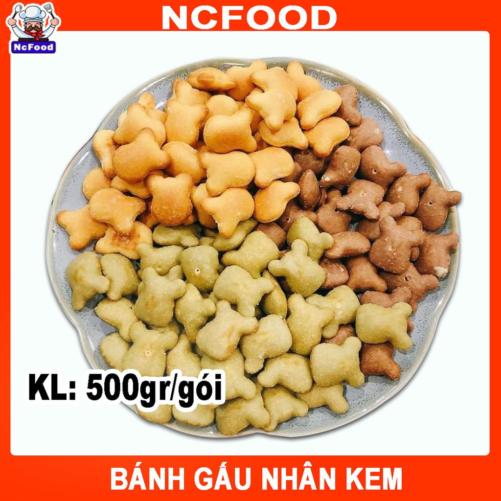 Bánh Gấu Nhân Kem Loại Ngon 500g (Có 3 vị) NCFOOD