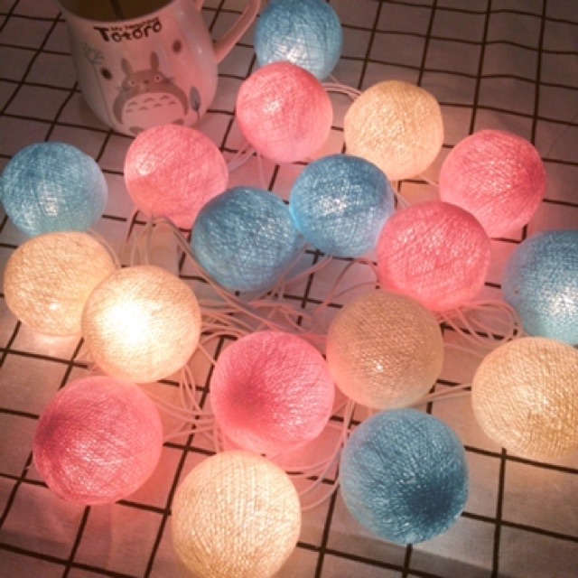 Dây đèn cotton ball Thái Lan/ CHỌN MÀU