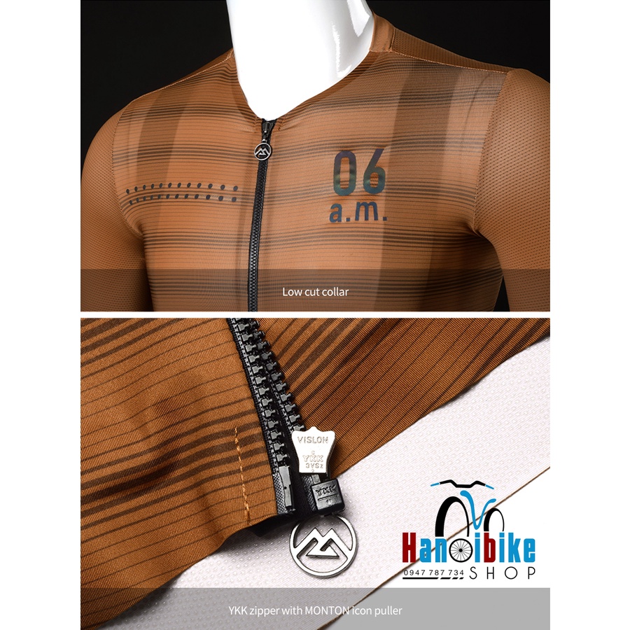 Áo đạp xe Monton ngắn tay 06AM BROWN