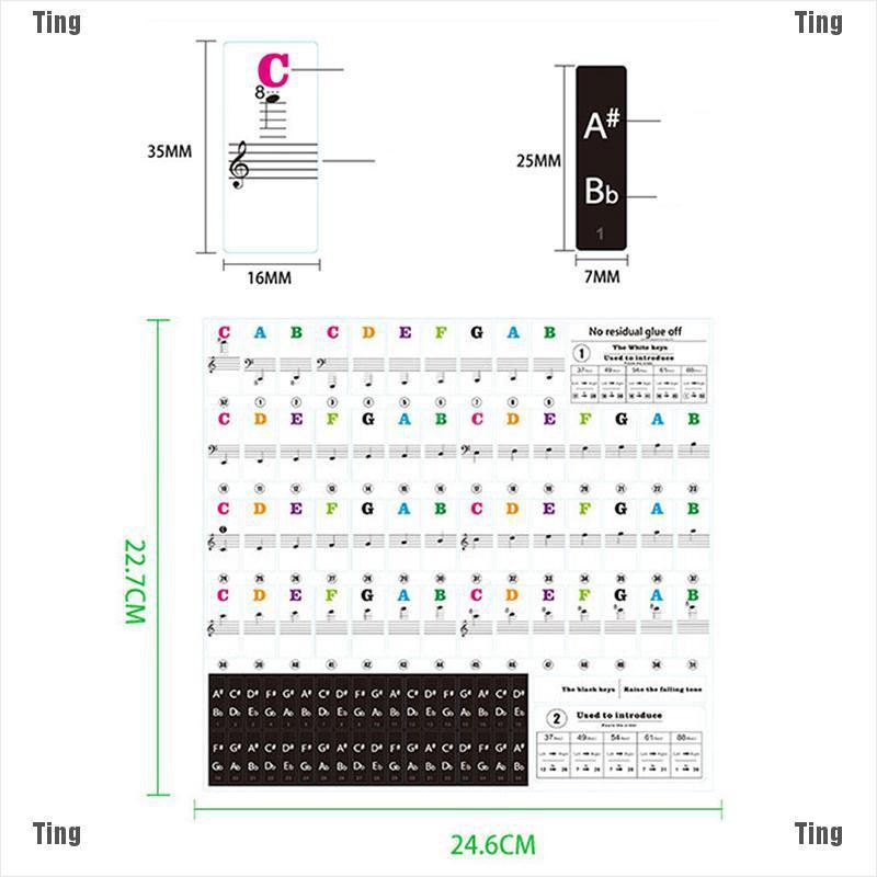 Sticker dán bàn phím piano và đàn piano 49 61 76 88