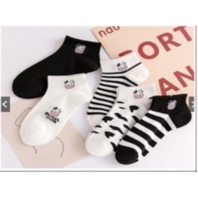 Tất nữ ngắn cổ nhiều hình phong cách hàn quốc set 5 đôi kèm túi covolacotat