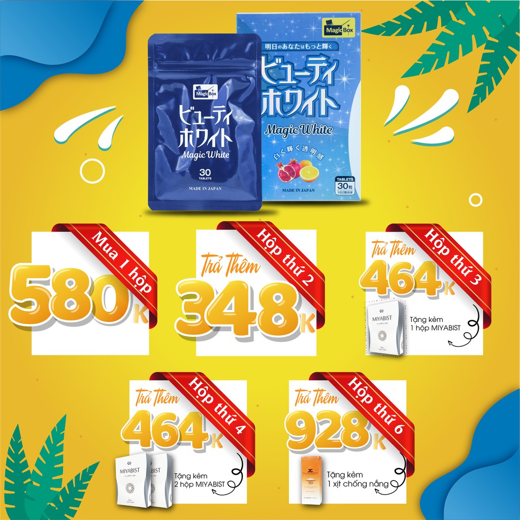 VIÊN UỐNG TRẮNG DA MAGIC WHITE NHẬT BẢN CHÍNH HÃNG [MUA 3 TẶNG 1] | BigBuy360 - bigbuy360.vn