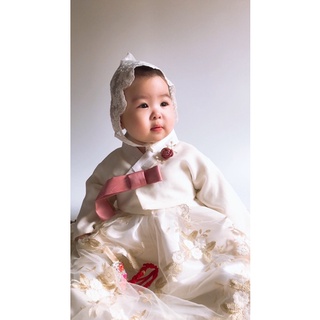hanbok cho váy hoa ánh kim  cho bé(ảnh thật)