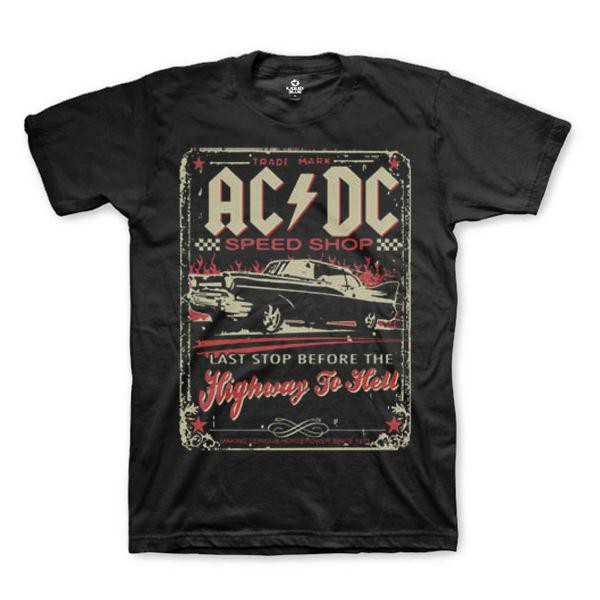 Fall And Winter Clothes Ac Dc O Neck Cotton Tshirt Speed Shop Highway Daily Wear To Hell Rock Men's T-Shirt Men Fashion Outwear