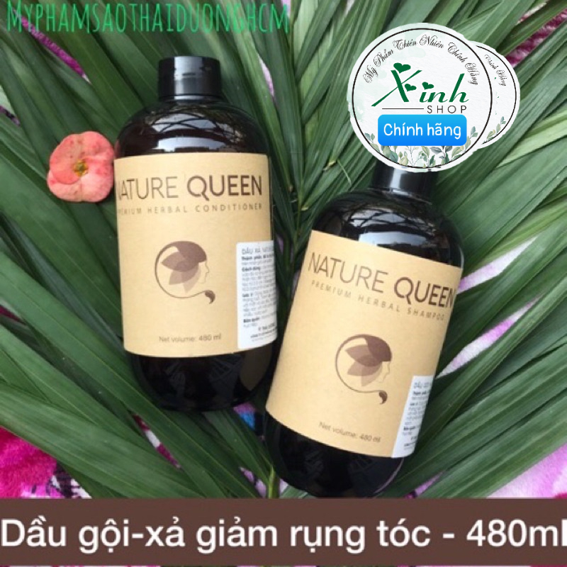 Bộ đôi gội xả thảo dược cao cấp nature queen 480ml