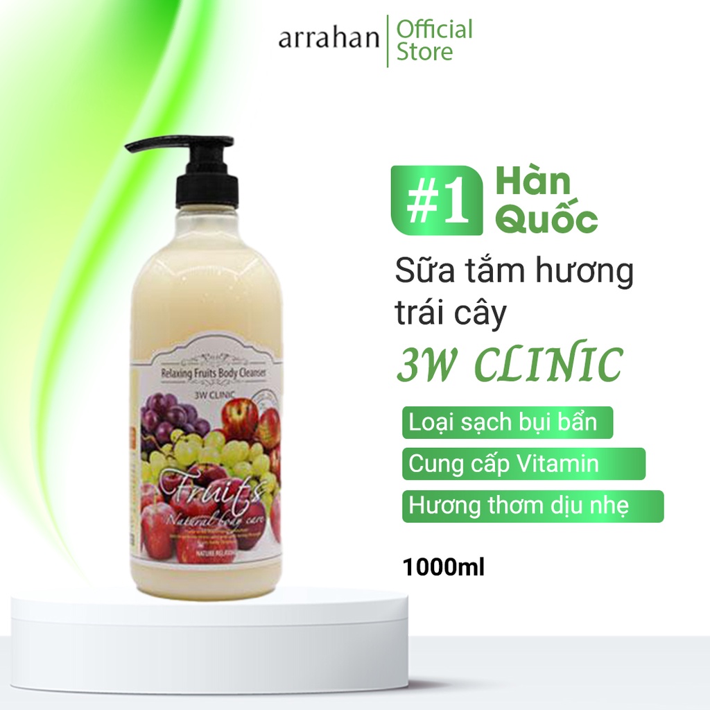 Sữa Tắm Tinh Chất Hương Trái Cây Tổng Hợp 3W CLINIC Relaxing Body Cleanser Fruits | BigBuy360 - bigbuy360.vn