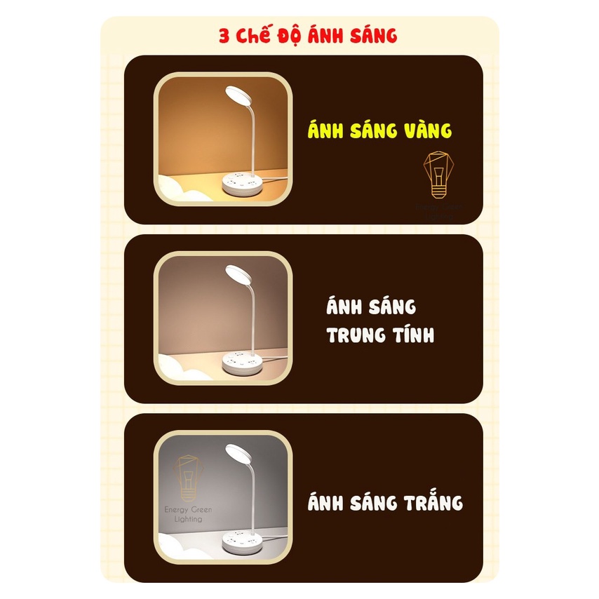 Ổ Cắm Điện Thông Minh Energy Green Lighting Kiêm Đèn Bàn OD-324 - Tích Hợp  Chiếu Sáng - Bảo Hành 12 Tháng