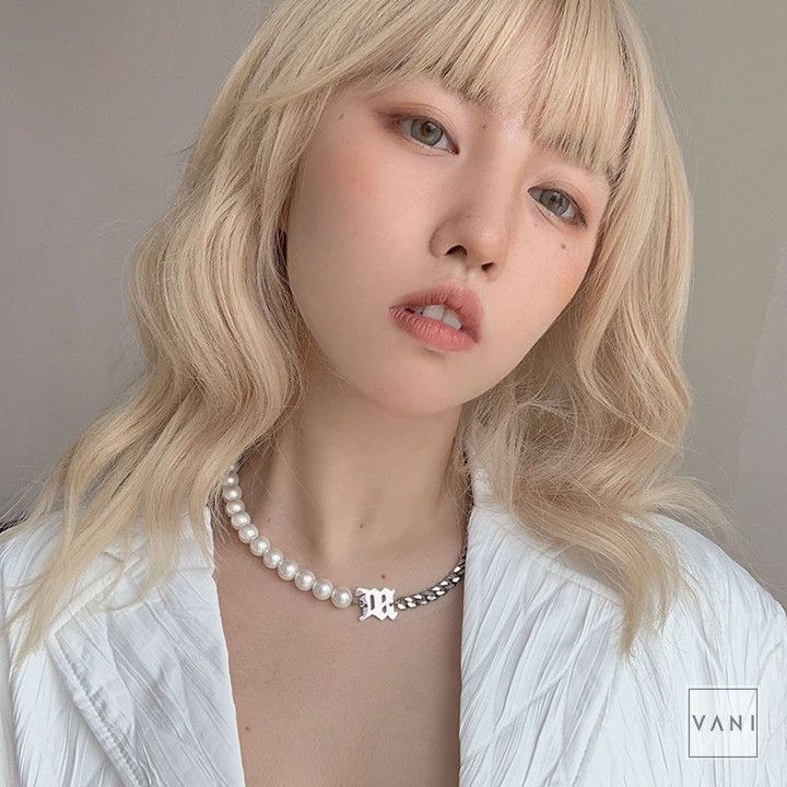 Choker, Dây Chuyền Ngọc Trai Phối Chữ La Mã Phong Cách Hiphop Unisex Cực Cá Tính  - Vani Store [TS000417-O205]