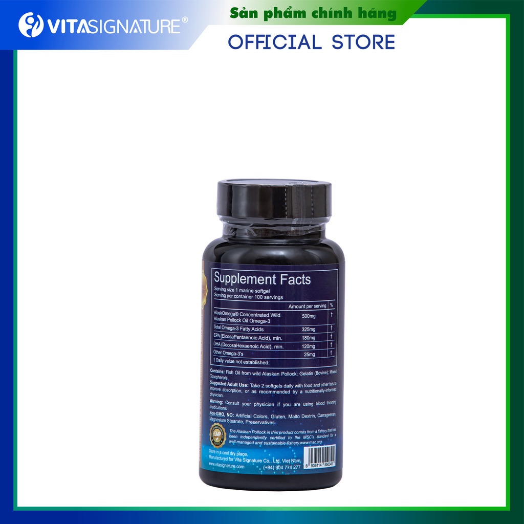Viên Dầu Cá Omega 3 Fish Oil Chính Hãng Từ Đức AlaskOmega Giúp Phát Triển Trí Não, Sáng Mắt, Hỗ Trợ Ngủ Ngon 60 Viên