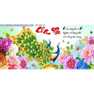 Tranh đính đá ơn cha mẹ nặng nghĩa -yn5365