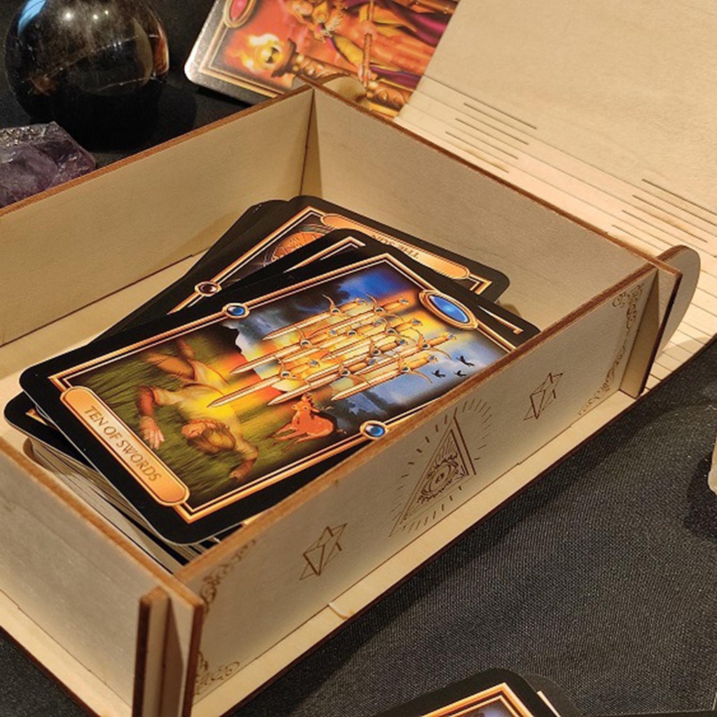 Hộp Gỗ Đựng Thẻ Bài Tarot Tinh Tế Trang Trí Đa Ứng Dụng