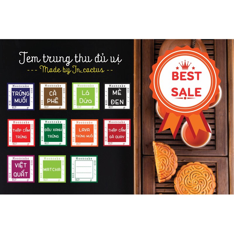 100 tem trung thu chất liệu kraft