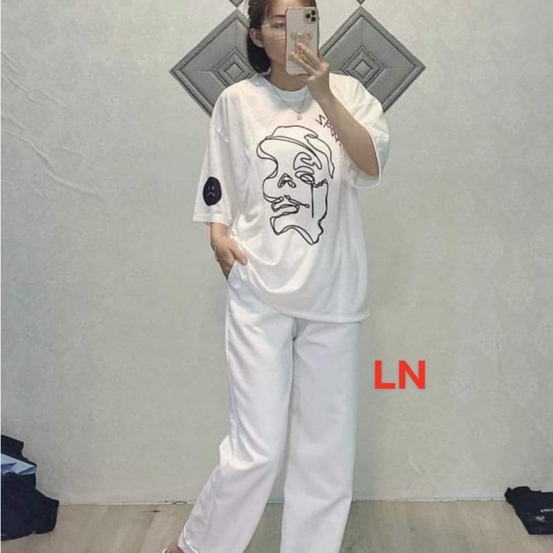 [ Rẻ vô địch ] Set bộ áo thun sadboiz mix quần kaki ống rộng
