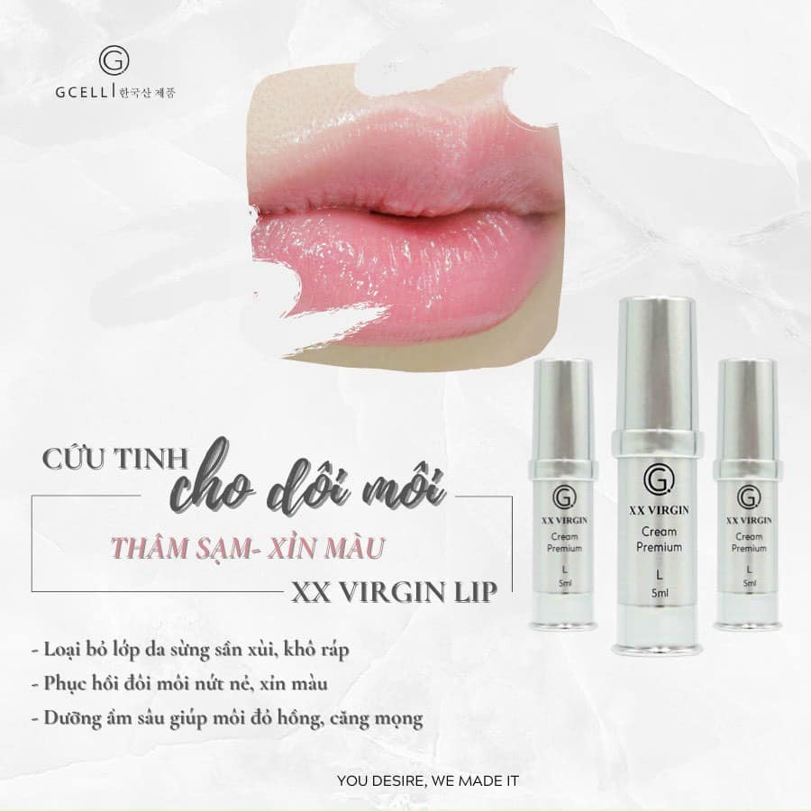 Kem làm HỒNG môi - XÓA thâm môi GCell XXVirgin Cream Premium L 5ml - Hàn Quốc